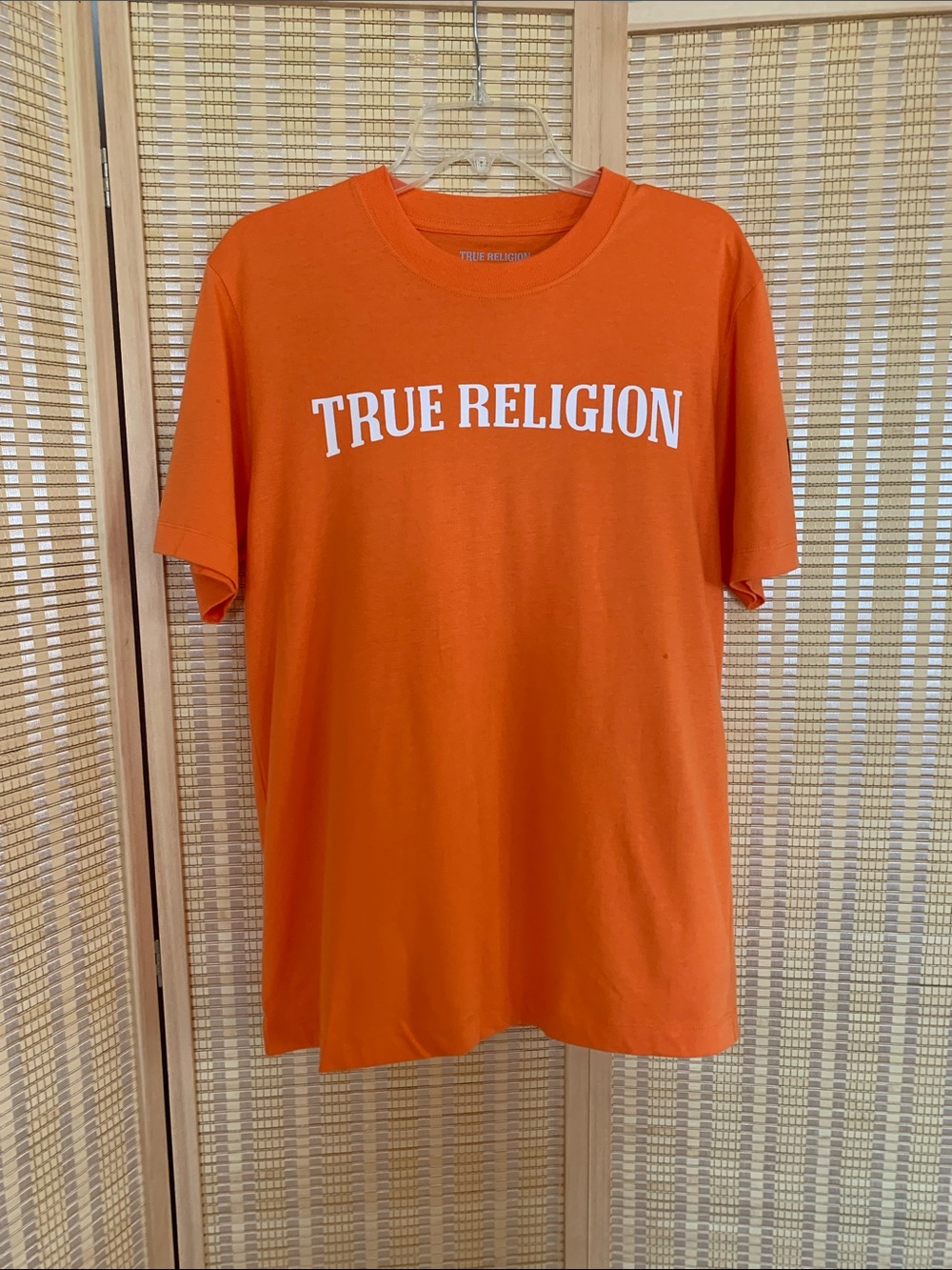 True Religion Orange Short Sleeve Logo Tee